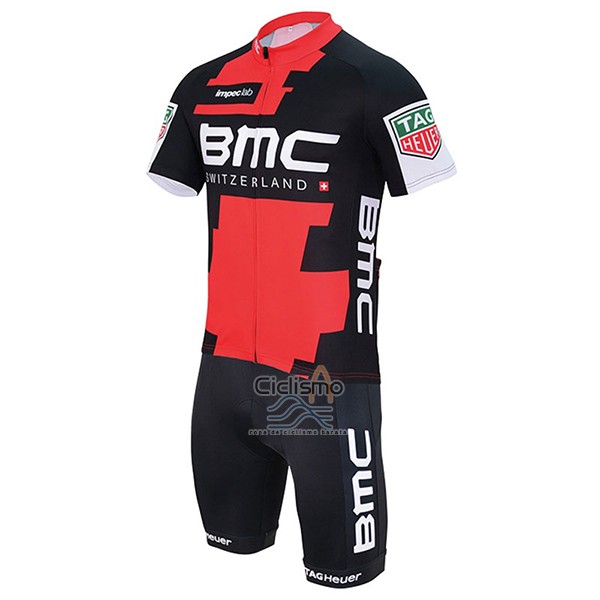 Bmc Ropa Ciclismo Culotte Corto 2017 Mangas Cortas Rojo y Negro